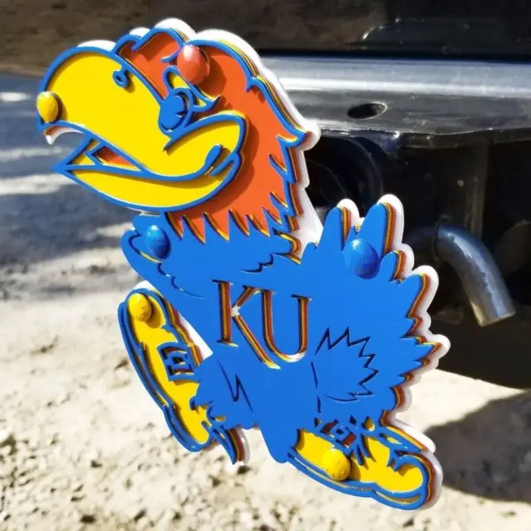 University of kansas hitch cover - jayhawk - image 2