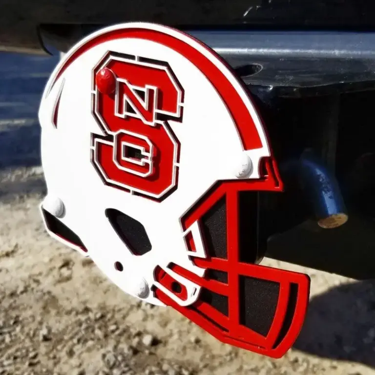 North carolina state university hitch cover - helmet