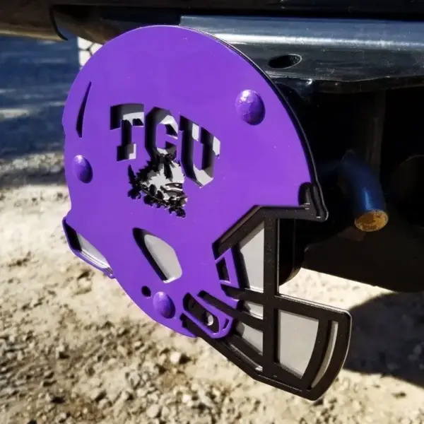 Texas christian university hitch cover-helmet