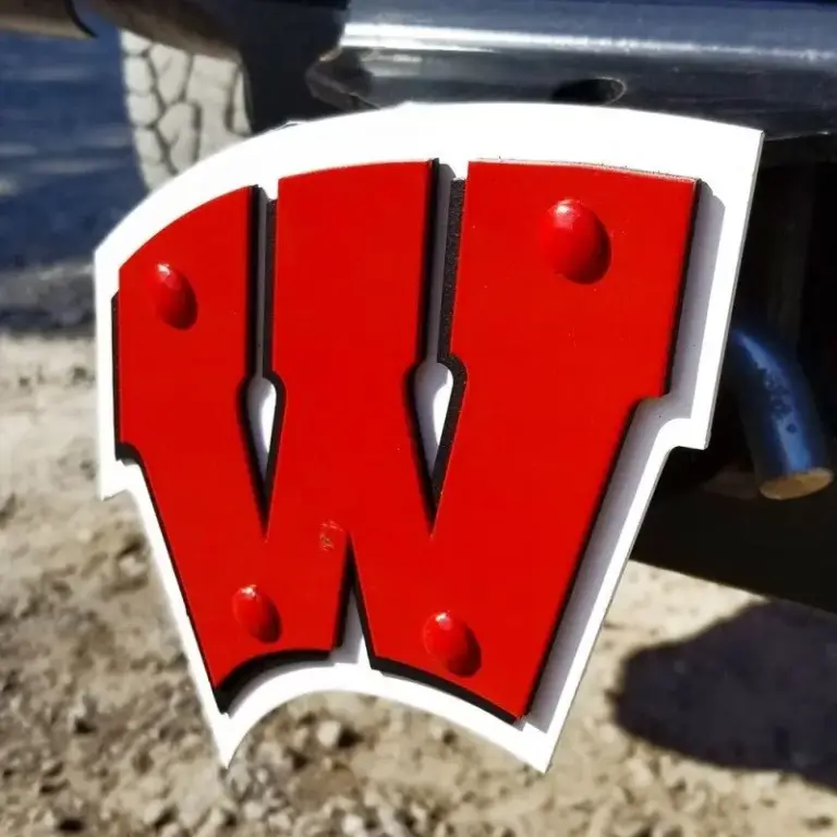 University of wisconsin hitch cover - logo