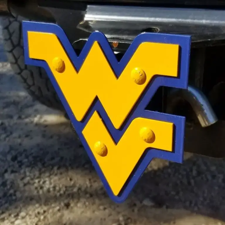 West virginia university hitch cover -flying wv