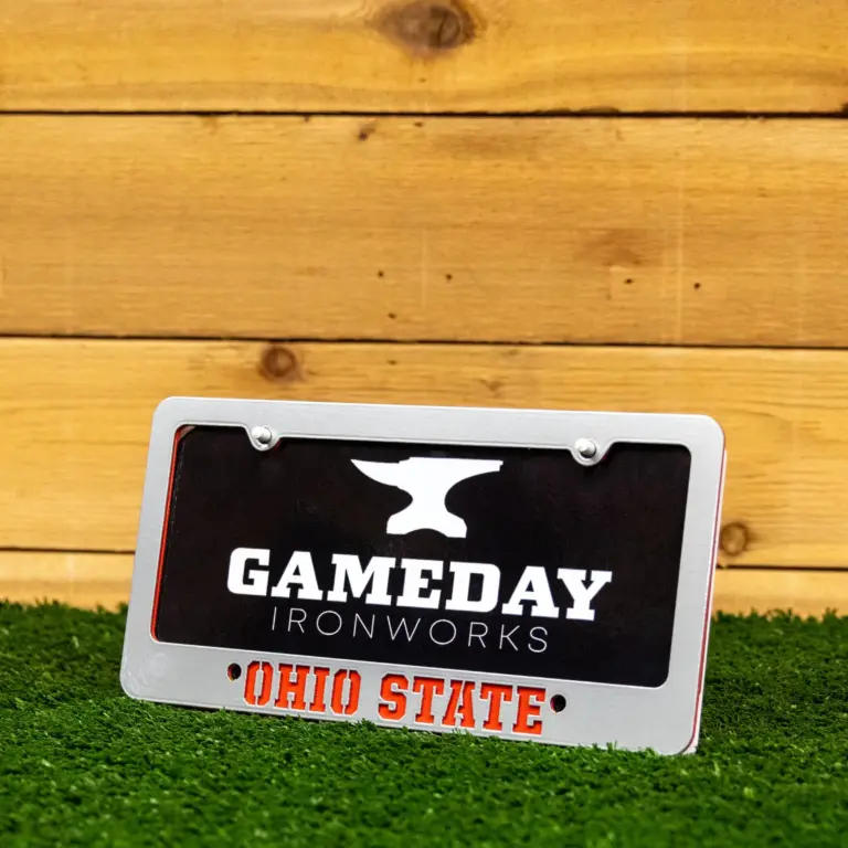 Ohio state tag frame silver