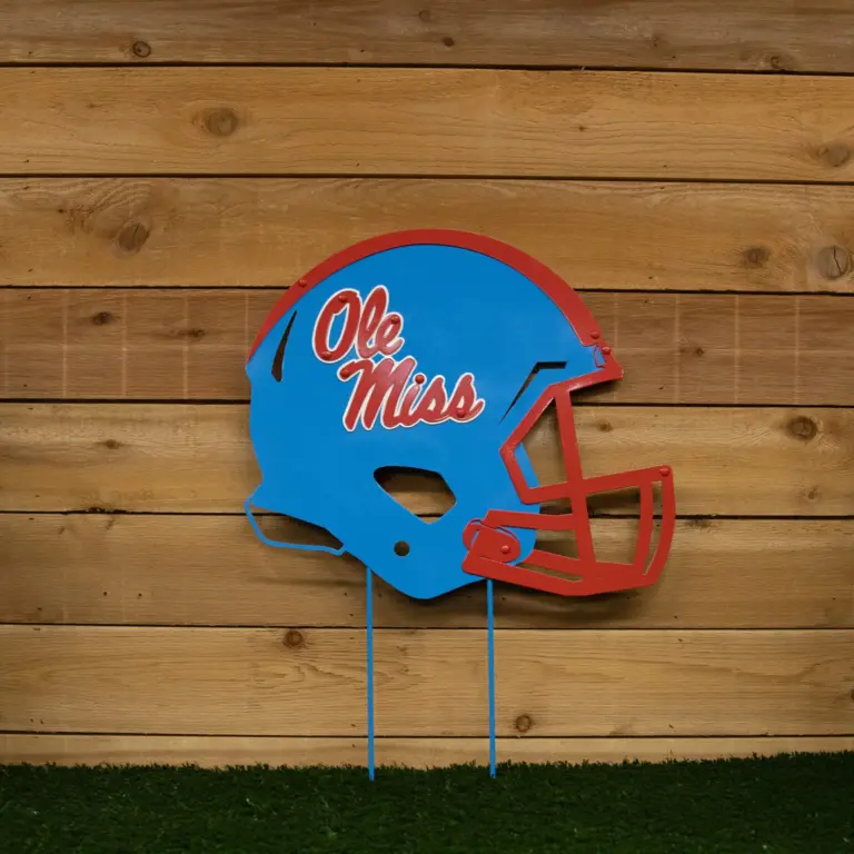 Ole miss helmet 18 inch on stakes baby blue