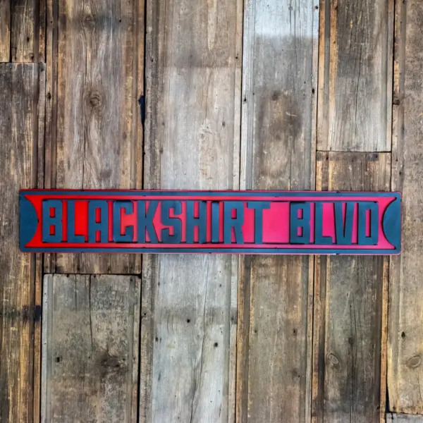 Blackshirts blvd 3d street sign