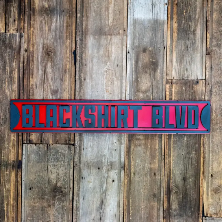 Blackshirts blvd 3d street sign