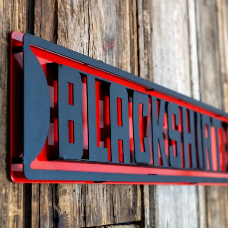 Blackshirts blvd 3d street sign - image 3