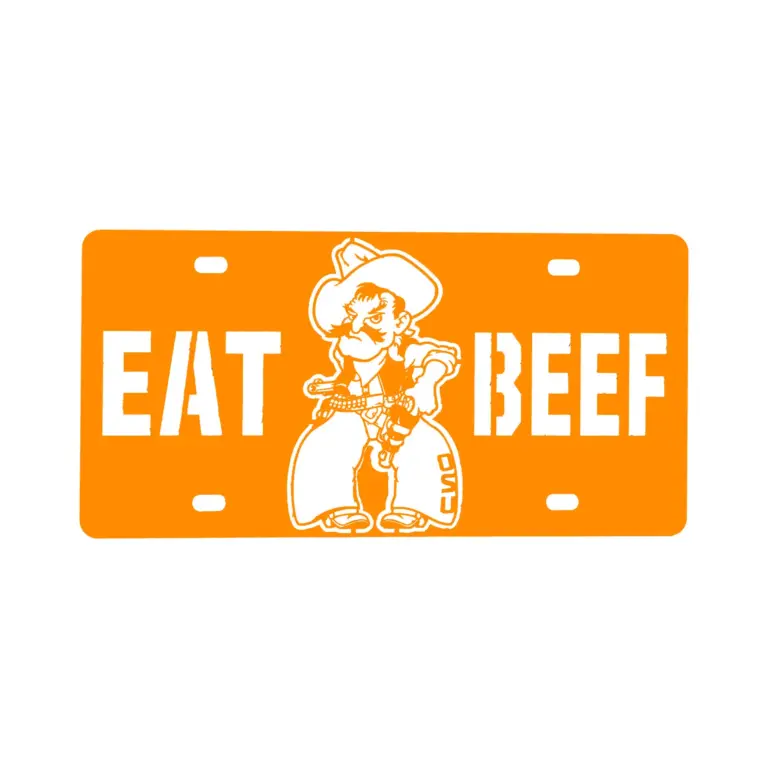 Oklahoma state eat beef tag orange
