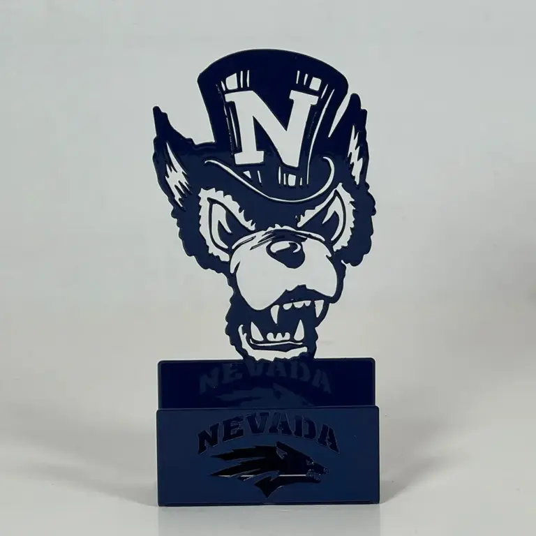 Nevada top hat wolf business card holder