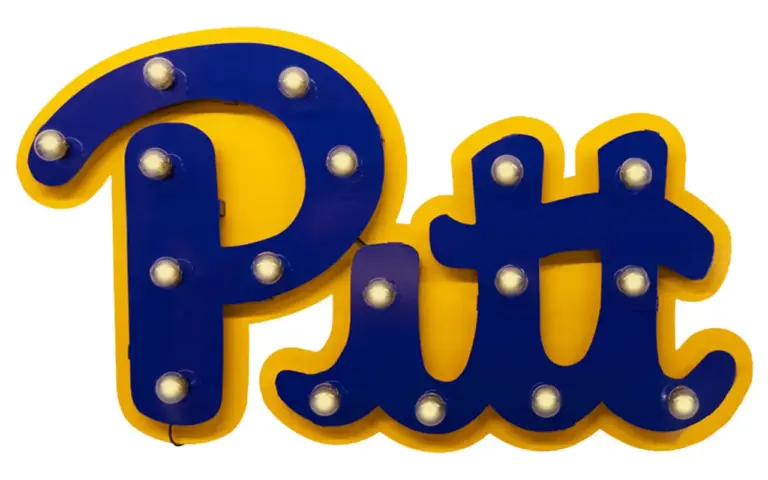 Pittsburg university 3d lit sign