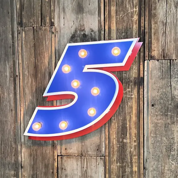 Kyle Larson #5 Small 3D Lit Sign - Gameday Ironworks Kyle larson #5 small 3d lit sign